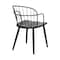 Armen Living Bradley Steel Framed Side Chair in Black Powder Coated Finish and Black Brushed Wood LCBDSIBLBL - alternate 5